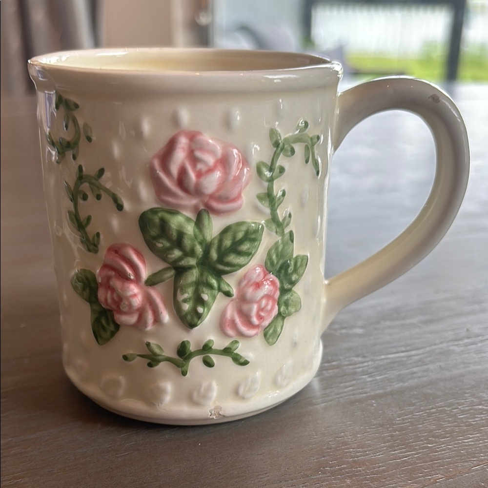 Pink and Green Floral Dining Mugs